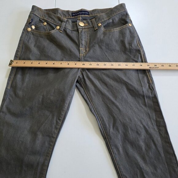 Rock & Republic Jeans Women 10 M 30 Gold Metallic Shimmer Stretch Rocker Grunge - Picture 6 of 16